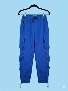Disclosure Cobalt Blue Nylon Parachute Cargo Pants Streetwear Gorpcore Size M